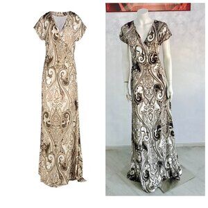 NWT Etro Summer Maxi Dress Stretch Jersey Faux Wrap  M